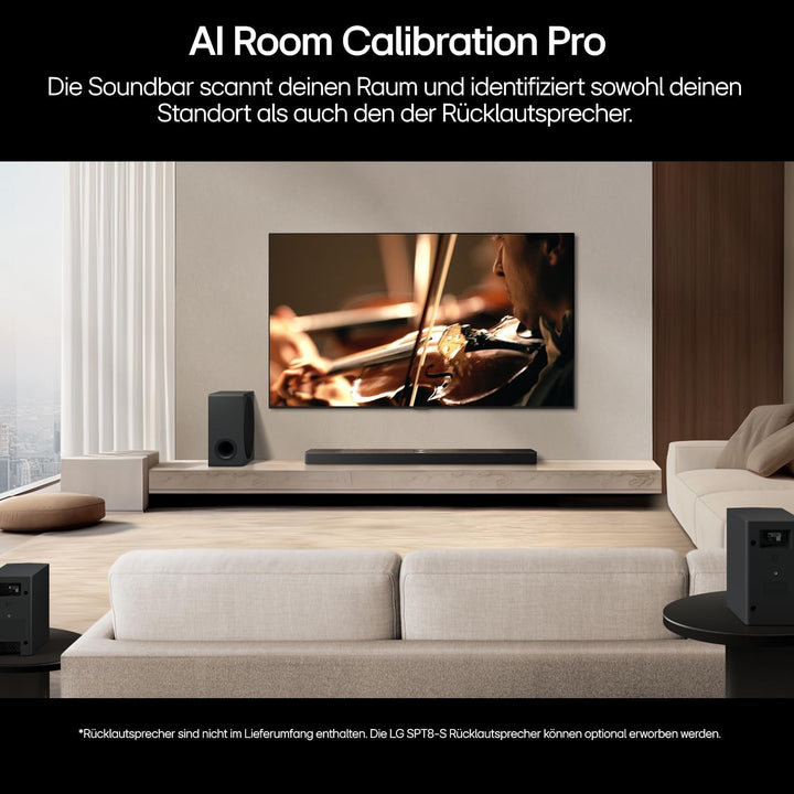 LG DS90TY 5.1.3 Dolby Atmos Soundbar (570W) Mit Kabellosem Subwoofer (Wow Cast, HDMI, Bluetooth) [2024], Schwarz