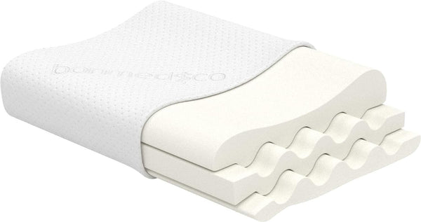 Pernă ergonomică Bonmedico Large - Pernă ortopedică de susținere a gâtului - Pernă de gât pentru dormit lateral, dormit pe spate - Pernă din spumă cu memorie - Pernă de dormit pentru adulți - Cadouri wellness
