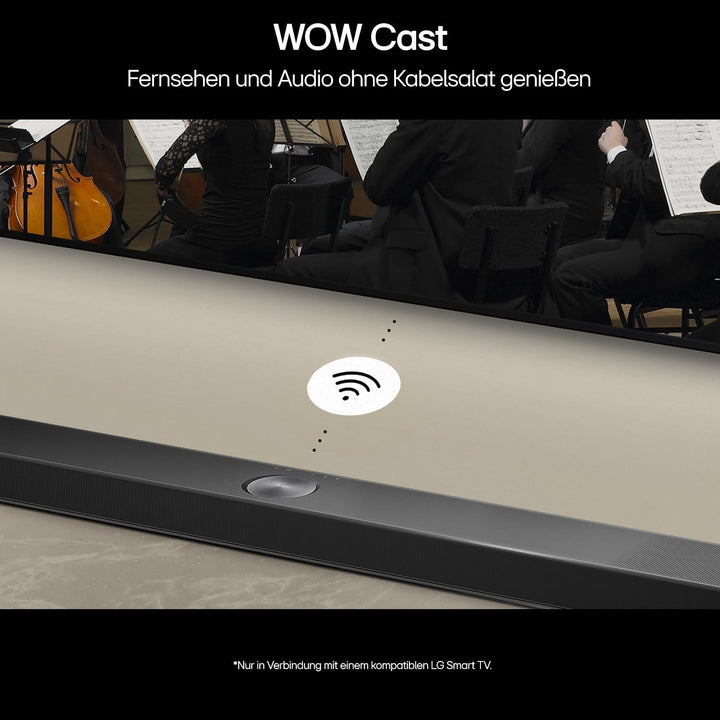 LG DS90TY 5.1.3 Dolby Atmos Soundbar (570W) Mit Kabellosem Subwoofer (Wow Cast, HDMI, Bluetooth) [2024], Schwarz
