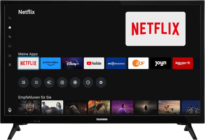 Telefunken Fernseher 32 Zoll Smart TV Powered by Tivo (Full HD, HDR, Triple-Tuner, 6 Monate HD+ Inkl.) XF32TO750S