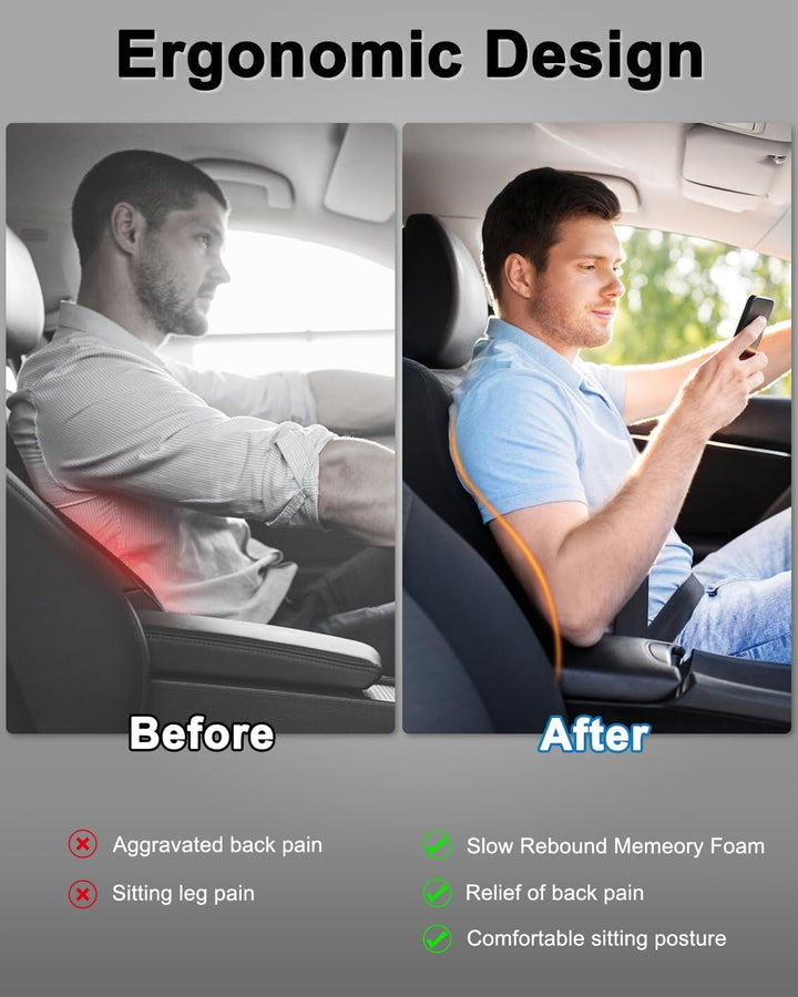 Mașină cu pernă lombară, mașină cu suport lombar din spumă de memorie, mașină cu pernă lombară ergonomică, spătar pentru a ușura perna de suport pentru spate pentru scaune auto, scaun de birou, scaun cu rotile