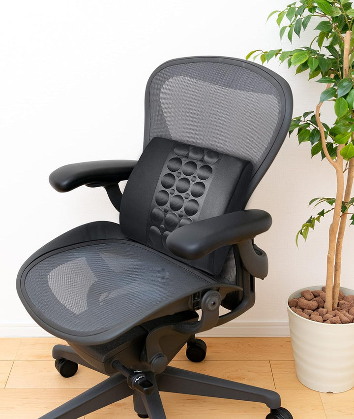 Pernă ergonomică pentru spate pentru mașină, birou, casă - vă susține spatele și corectează postura slabă - pernă lombară din spumă de memorie - suport lombar LX-022, negru
