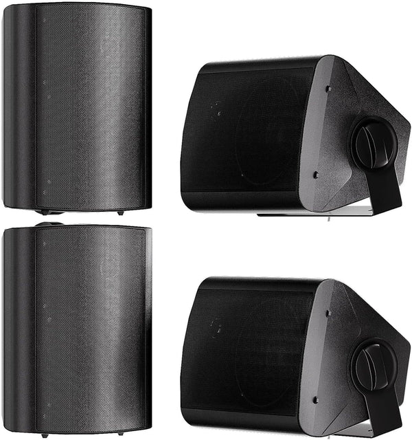 STUDIOFINIX 5,25 Zoll 600 Watt Außenlautsprecher Outdoor-Lautsprecher Für Outdoor Indoor Wandhalterung Patio Deck Camper Garten, Terrasse, Restaurant Home, 2 Paar (Schwarz)