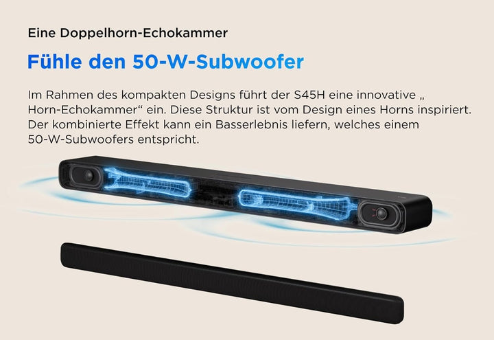 TCL Soundbar S45HE, 2.0-Kanäle, Dolby Atmos All-In-One