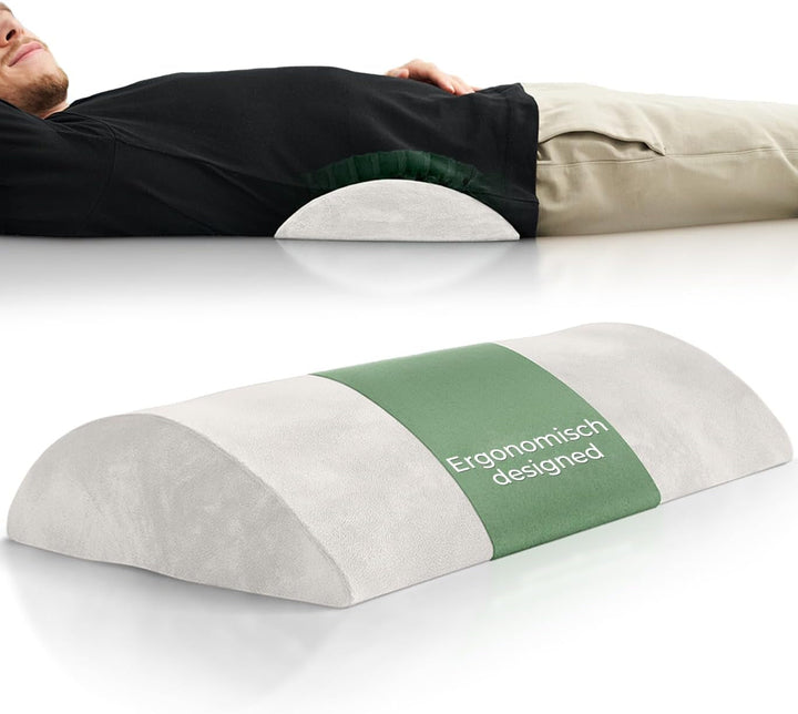 Pernă lombară ergonomică pentru pat și canapea - Pernă lombară pentru susținerea spatelui atunci când stai întins - Pernă lordose pentru coloana lombară - Pernă de susținere lombară pentru spate, Pernă de susținere lombară - GREY