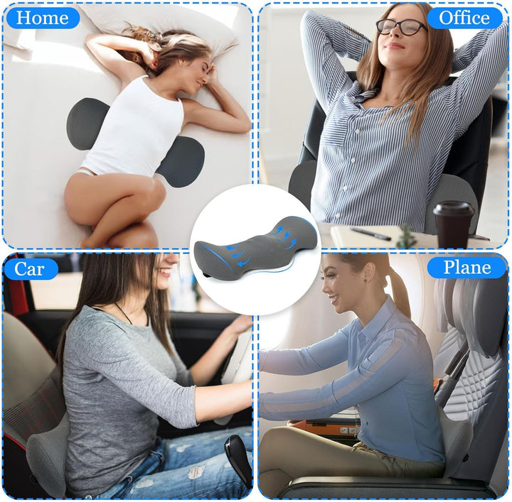 TFCIOD Pernă de susținere lombară, pernă de confort a coloanei vertebrale din spumă de memorie, pernă lombară, pernă de susținere a spatelui cu design ergonomic pentru ameliorarea durerii, pernă sciatică pentru pat, canapea, mașină (gri)